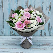 Букет цветов из:  Герберы, Альстромерии и Хризантемы в Нововолково