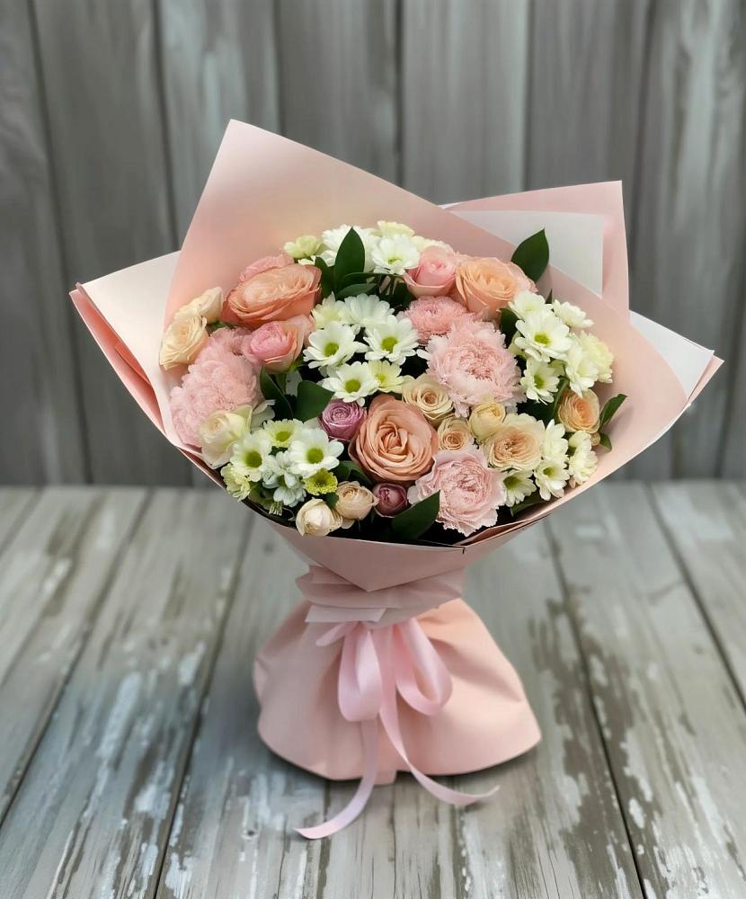 Букет цветов из: Гвоздики, Розы и Хризантемы в Нововолково