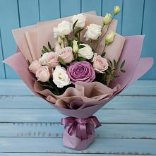 Букет цветов из:  Розы и Лизиантусы в Нововолково