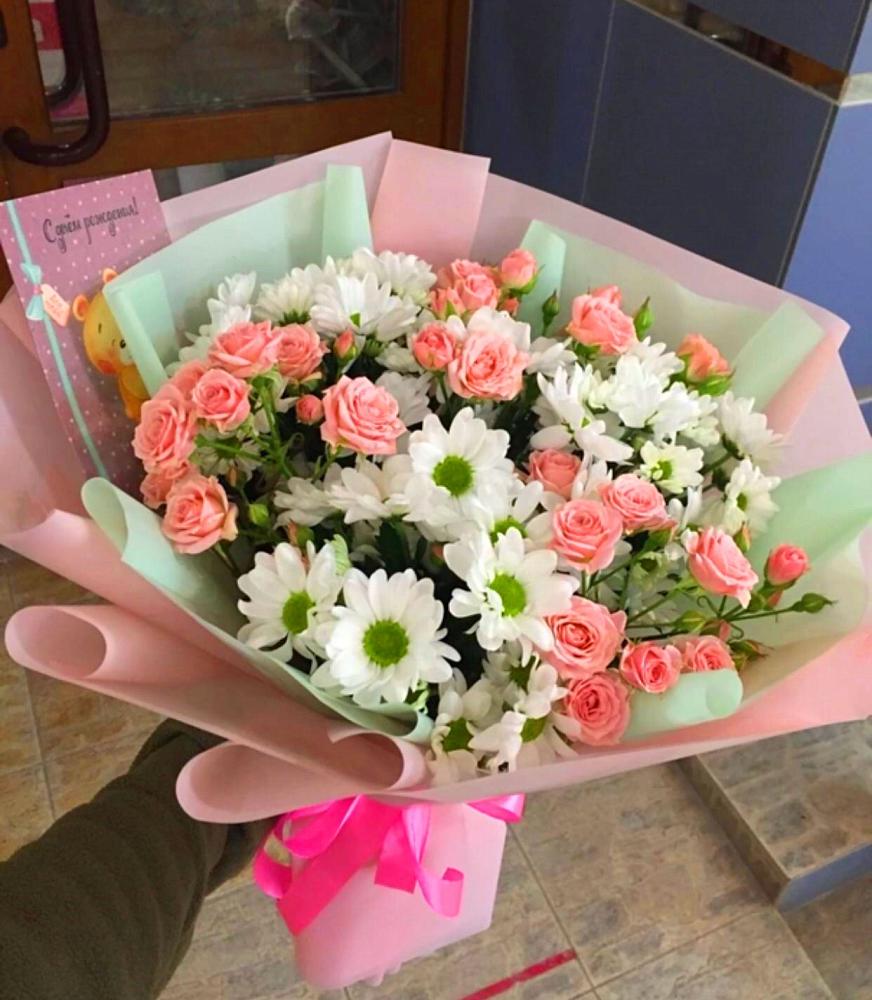 Букет цветов из: Розы и Хризантемы в Нововолково
