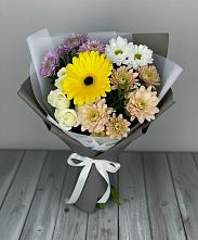 Букет цветов из:  Розы, Герберы и Хризантемы #REPLACE_PRED# Нововолково