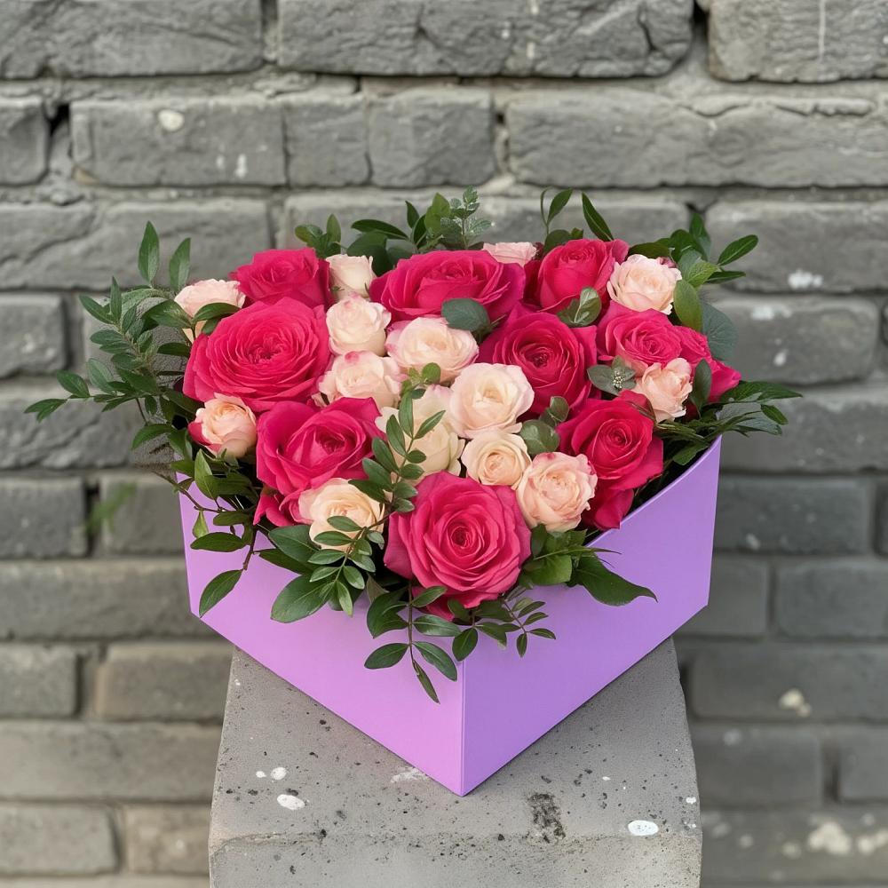 Цветочная композиция из Розы в коробке в Нововолково