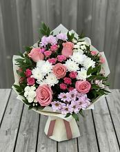 Букет цветов из:  Альстромерии, Гвоздики, Розы и Хризантемы #REPLACE_PRED# Нововолково
