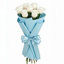 Букет 7 белых роз Проуд в Нововолково