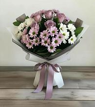 Букет цветов из:  Хризантемы и Розы в Нововолково