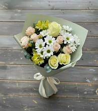 Букет цветов из:  Альстромерии, Розы и Хризантемы в Нововолково