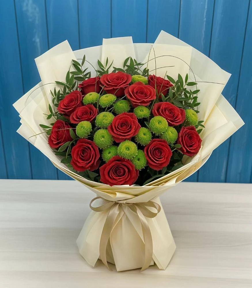 Букет цветов из: Розы и Хризантемы в Нововолково